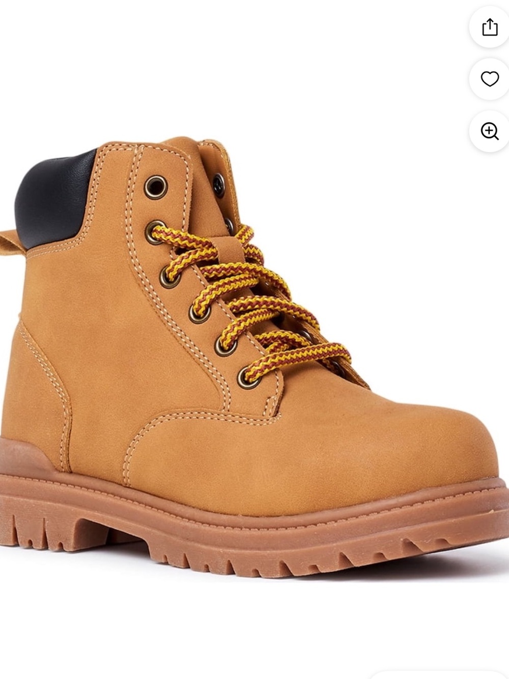 wonder nation Tan and Black Lace-Up Kids Work Boots